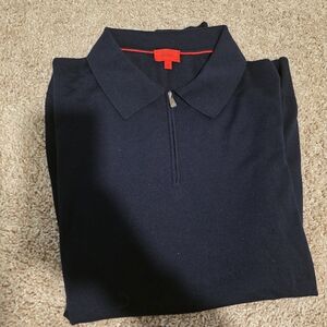 Isaia Napoli: Italian Navy Blue Long-Sleeve Shirt